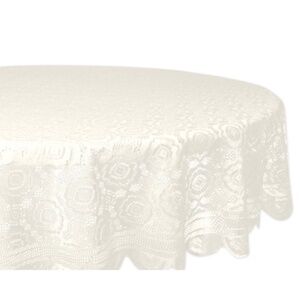Design Imports Vintage Lace Tablecloth – 63" Round – Cream – NWT